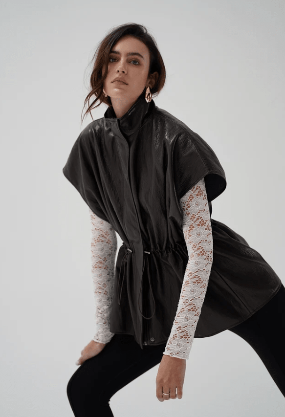 Fairfax Short Sleeve Faux Leather Jacket - The Collective Park City