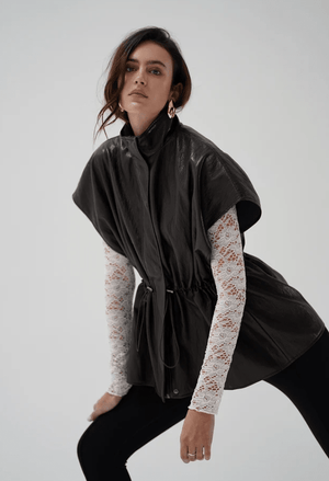 Fairfax Short Sleeve Faux Leather Jacket - The Collective Park City