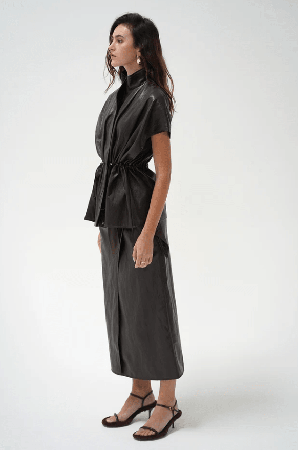 Fairfax Short Sleeve Faux Leather Jacket - The Collective Park City