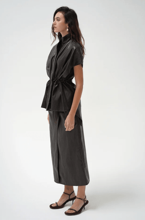 Fairfax Short Sleeve Faux Leather Jacket - The Collective Park City