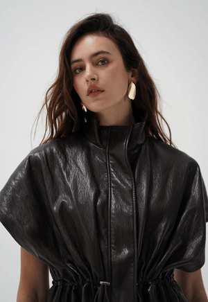 Fairfax Short Sleeve Faux Leather Jacket - The Collective Park City