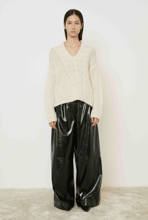 Faux Leather Wide - Leg Pant - Black - The Collective Park City