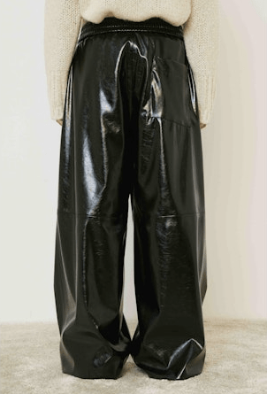 Faux Leather Wide - Leg Pant - Black - The Collective Park City