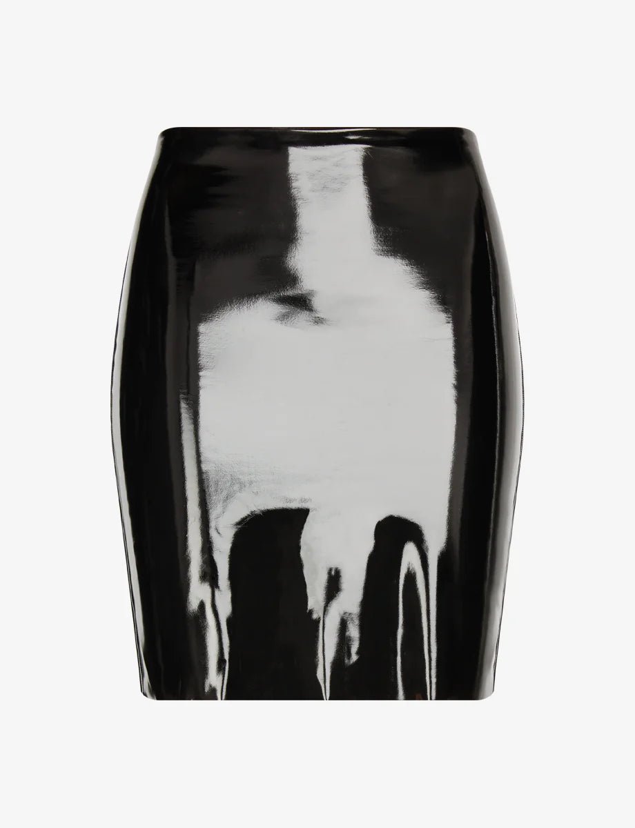 Faux Patent Leather Mini Skirt - The Collective Park City