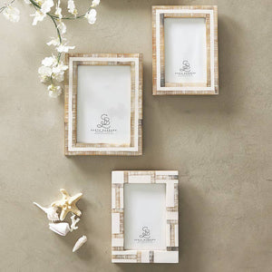 White Horn Photo Frame - Patterned - 4x6