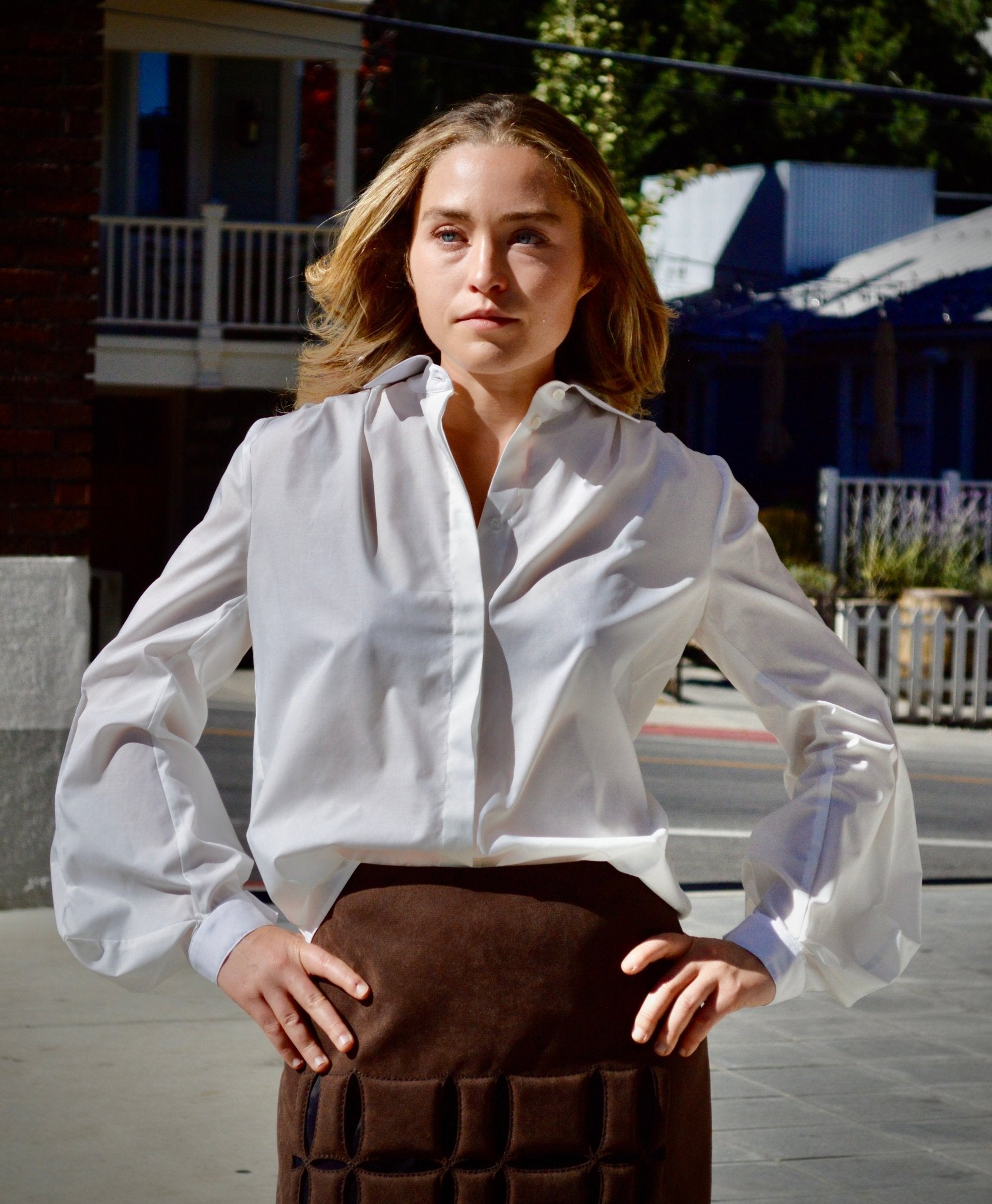 Feminine Crisp White Button Down Blouse - The Collective Park City