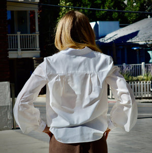 Feminine Crisp White Button Down Blouse - The Collective Park City