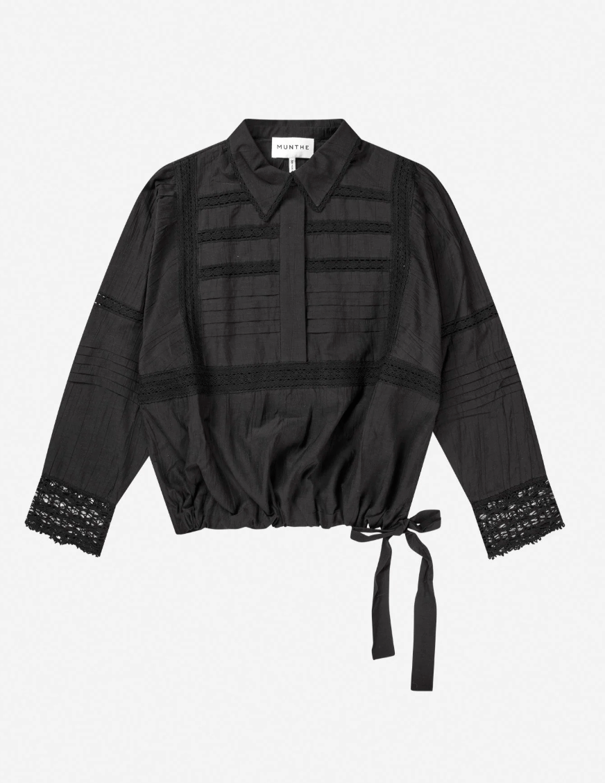 Ferdie Eyelet Blouse - Black - The Collective Park City