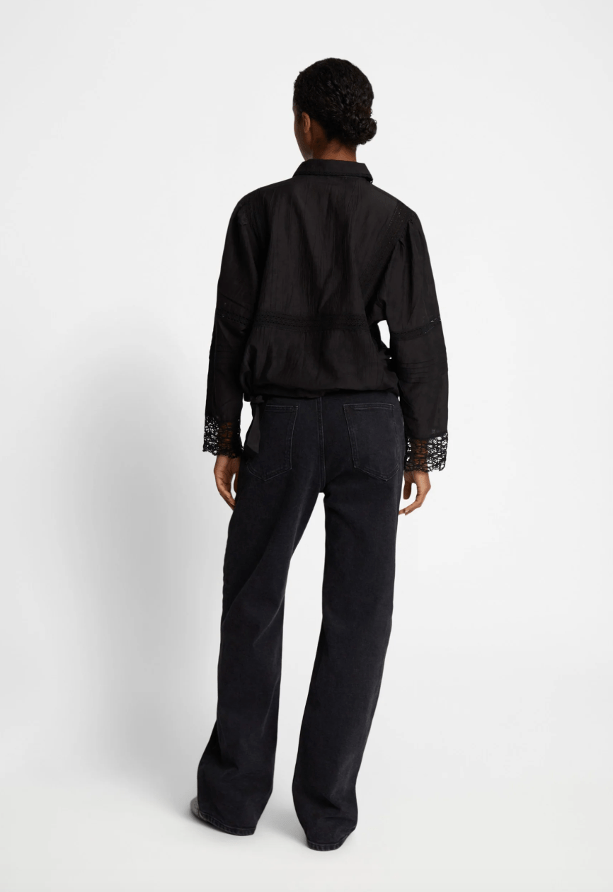 Ferdie Eyelet Blouse - Black - The Collective Park City