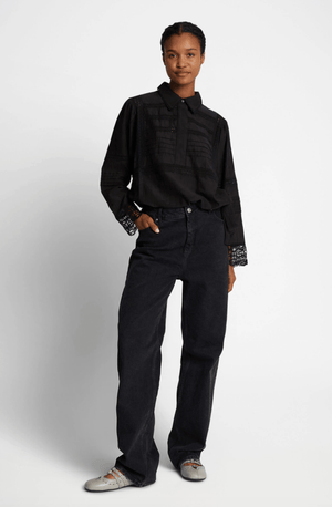 Ferdie Eyelet Blouse - Black - The Collective Park City