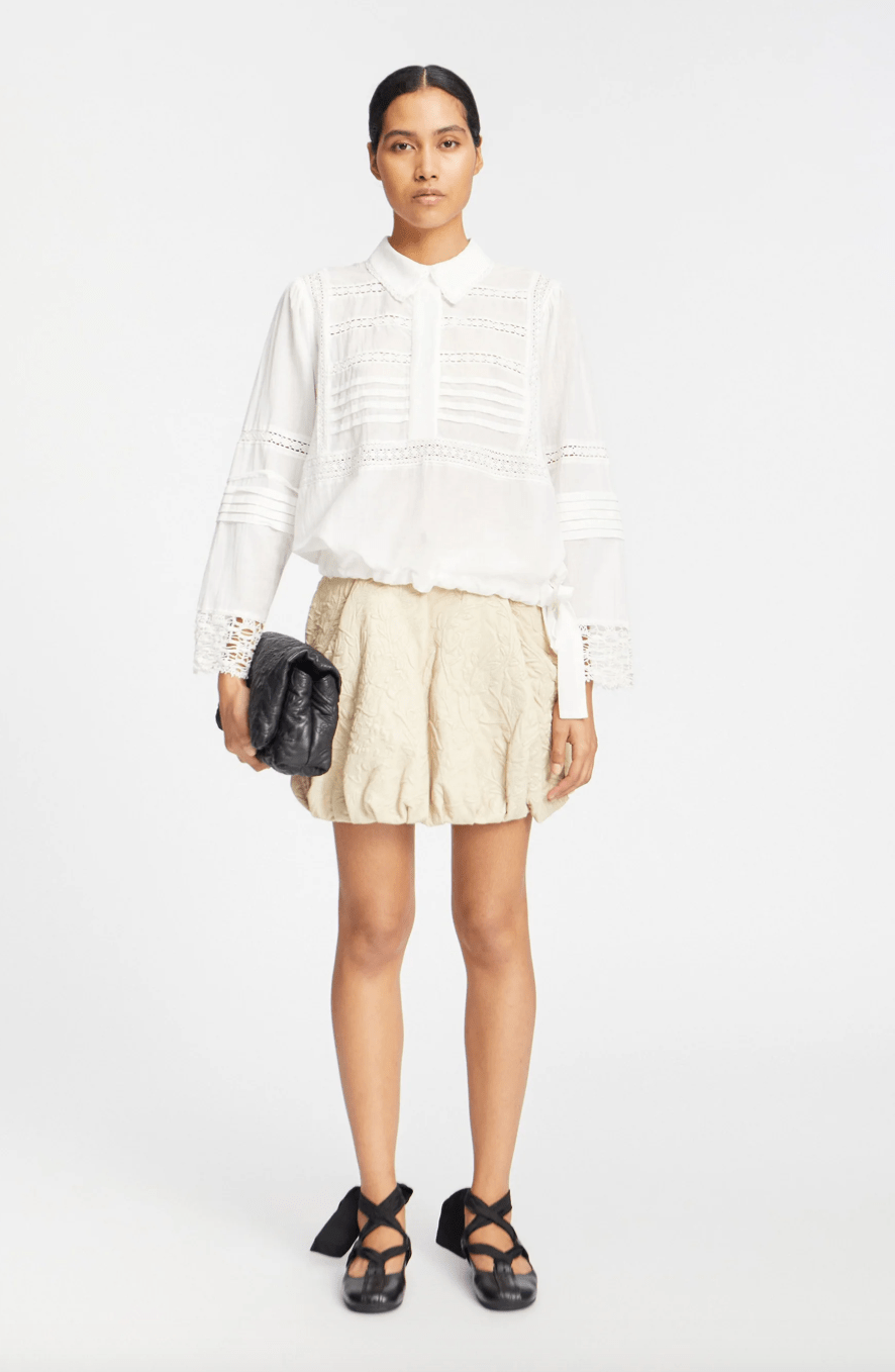 Ferdie Eyelet Blouse - White - The Collective Park City