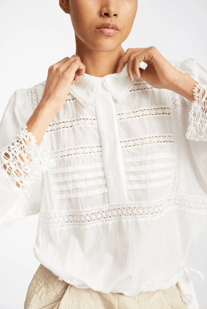 Ferdie Eyelet Blouse - White - The Collective Park City