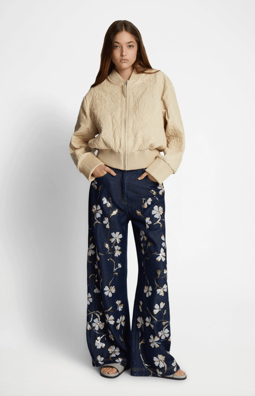 Ferril Leather Jacket - Beige - The Collective Park City