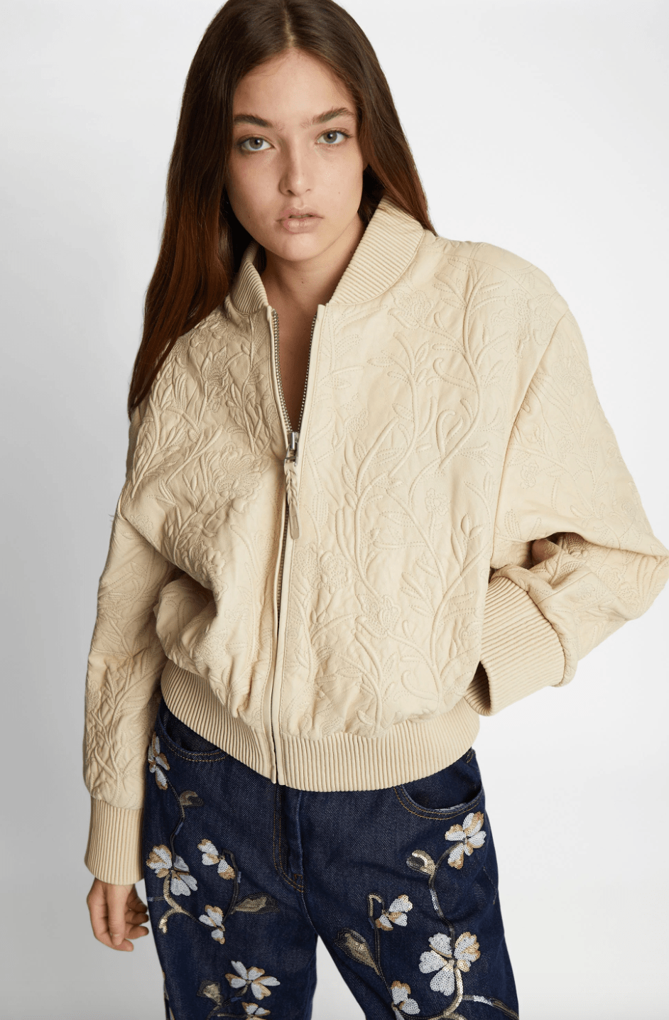 Ferril Leather Jacket - Beige - The Collective Park City