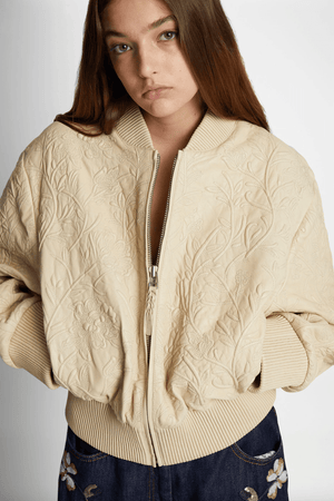 Ferril Leather Jacket - Beige - The Collective Park City