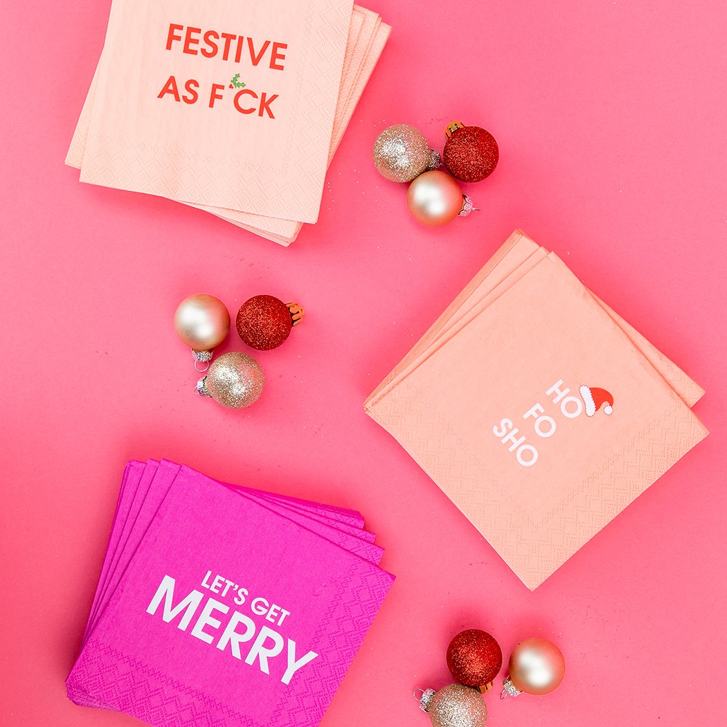 Festive As F*ck - Holiday Cocktail Napkins - The Collective Park City