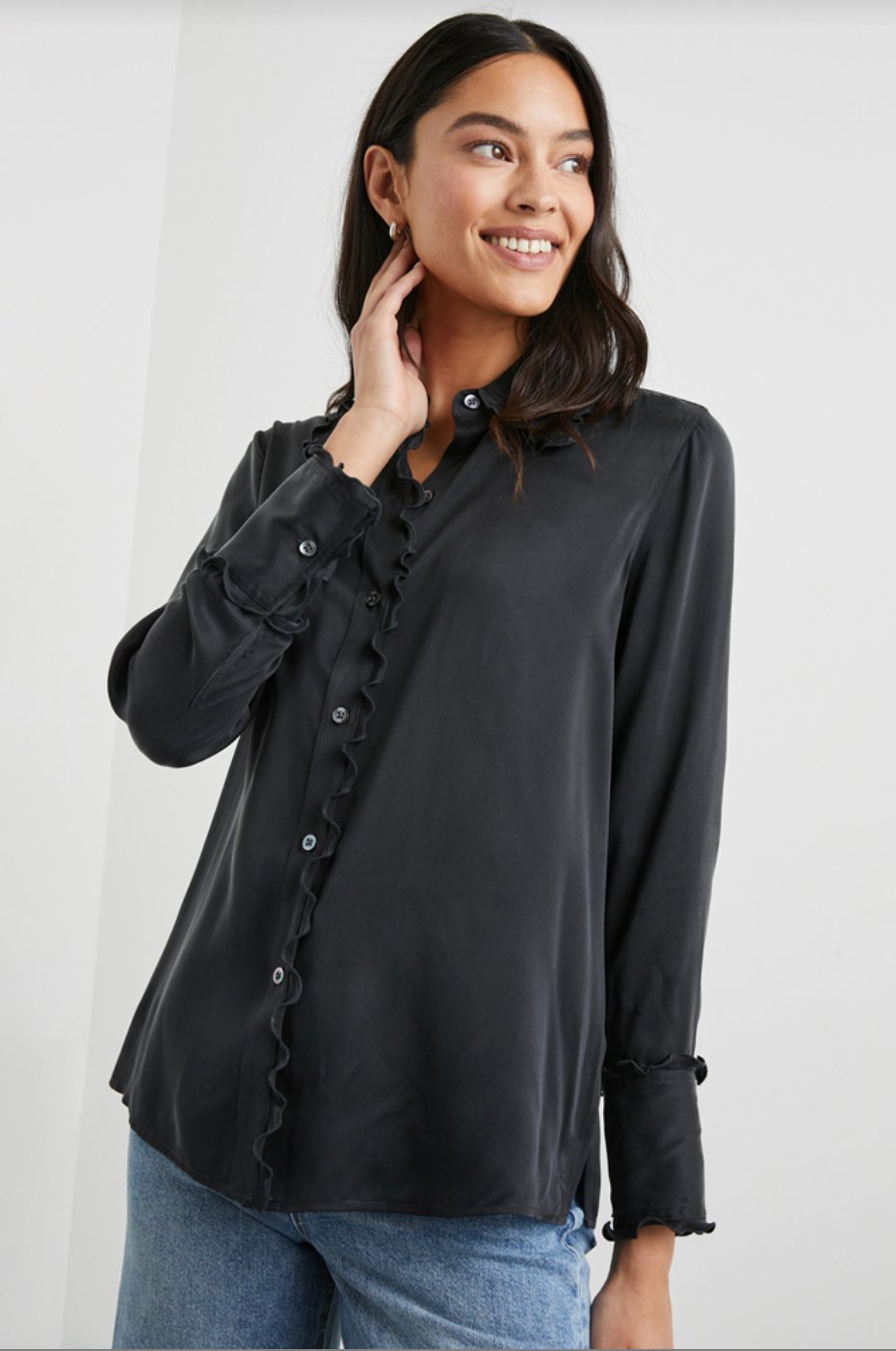 Fia Silk Button Down Top - The Collective Park City