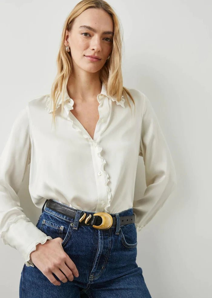 Fia Silk Button Down Top - The Collective Park City