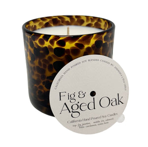 Fig & Aged Oak Amber Tortoise Soy Blend Candle - The Collective Park City