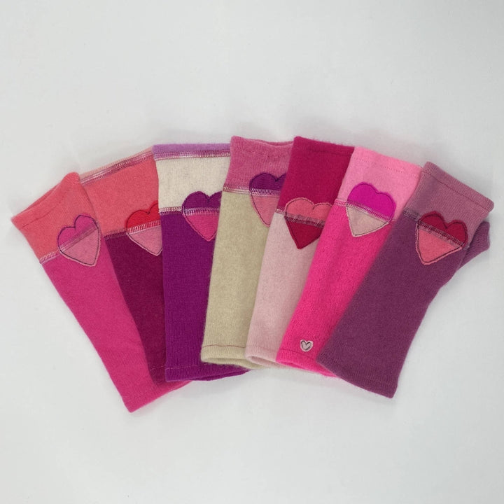 Fingerless Cashmere Gloves - Heart - The Collective Park City