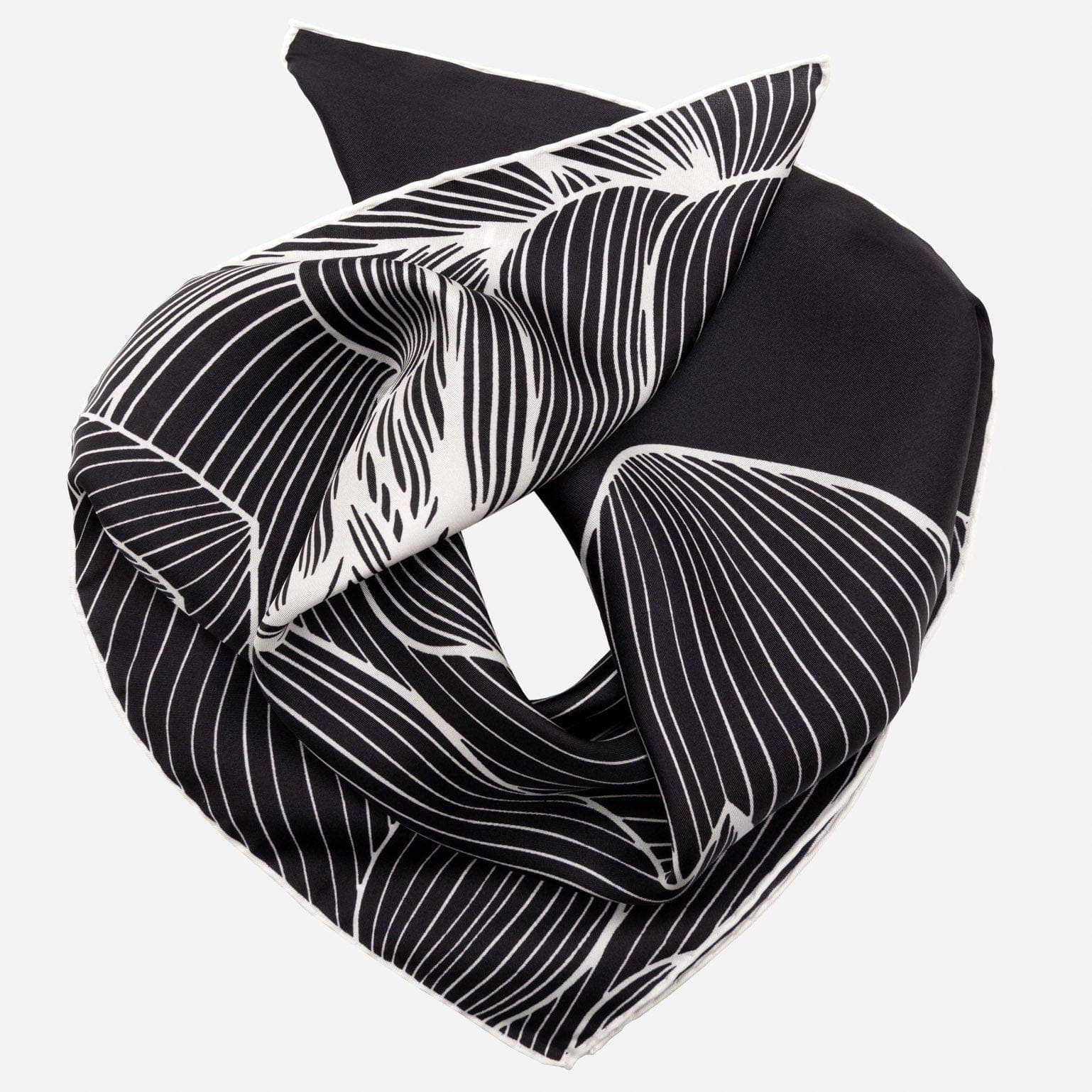 Fior di Loto - Silk Bandana Scarf - Black - The Collective Park City