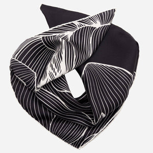 Fior di Loto - Silk Bandana Scarf - Black - The Collective Park City