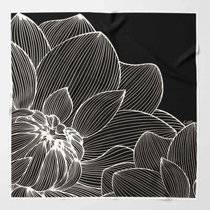 Fior di Loto - Silk Bandana Scarf - Black - The Collective Park City