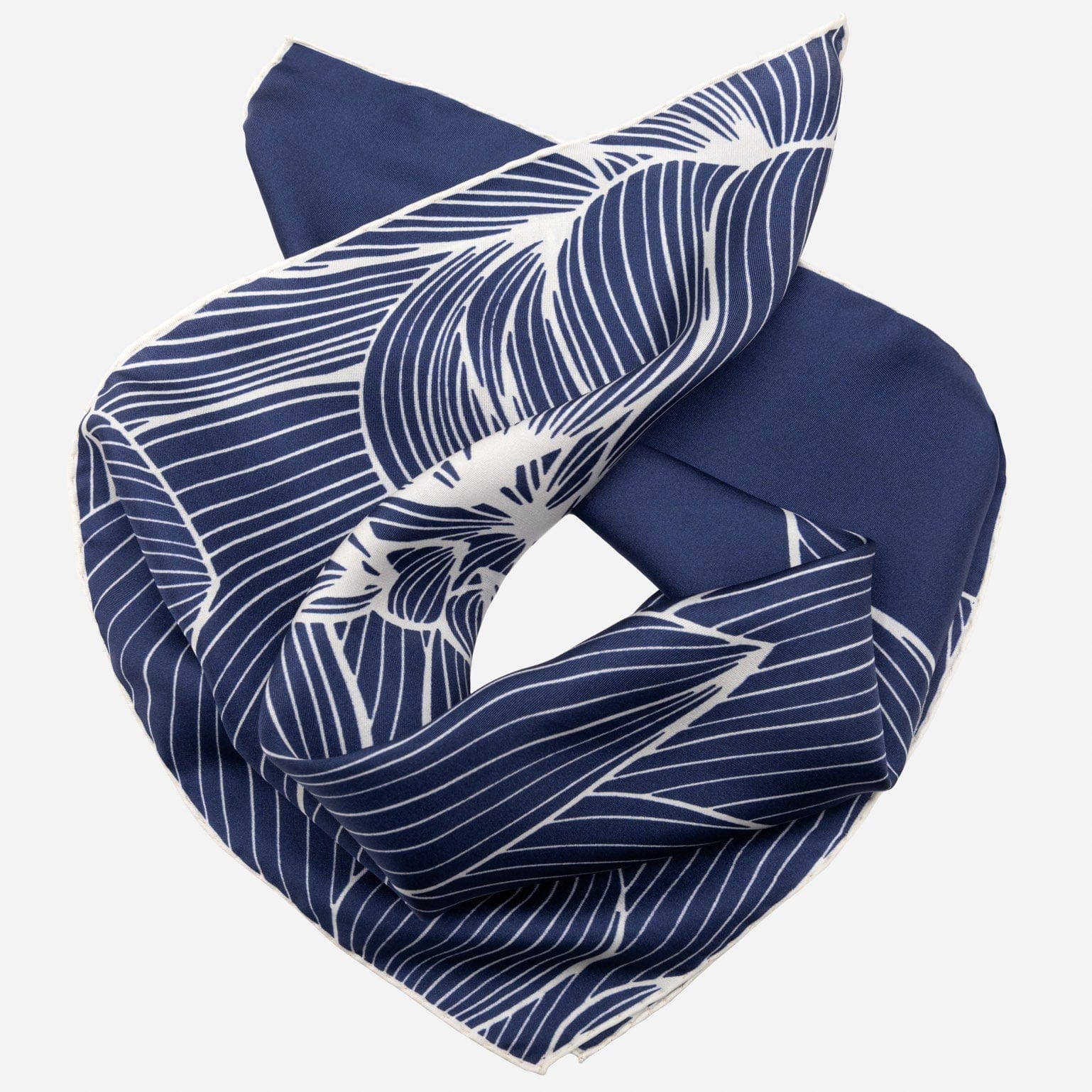 Fior di Loto - Silk Bandana Scarf - Blue - The Collective Park City