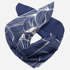 Fior di Loto - Silk Bandana Scarf - Blue - The Collective Park City