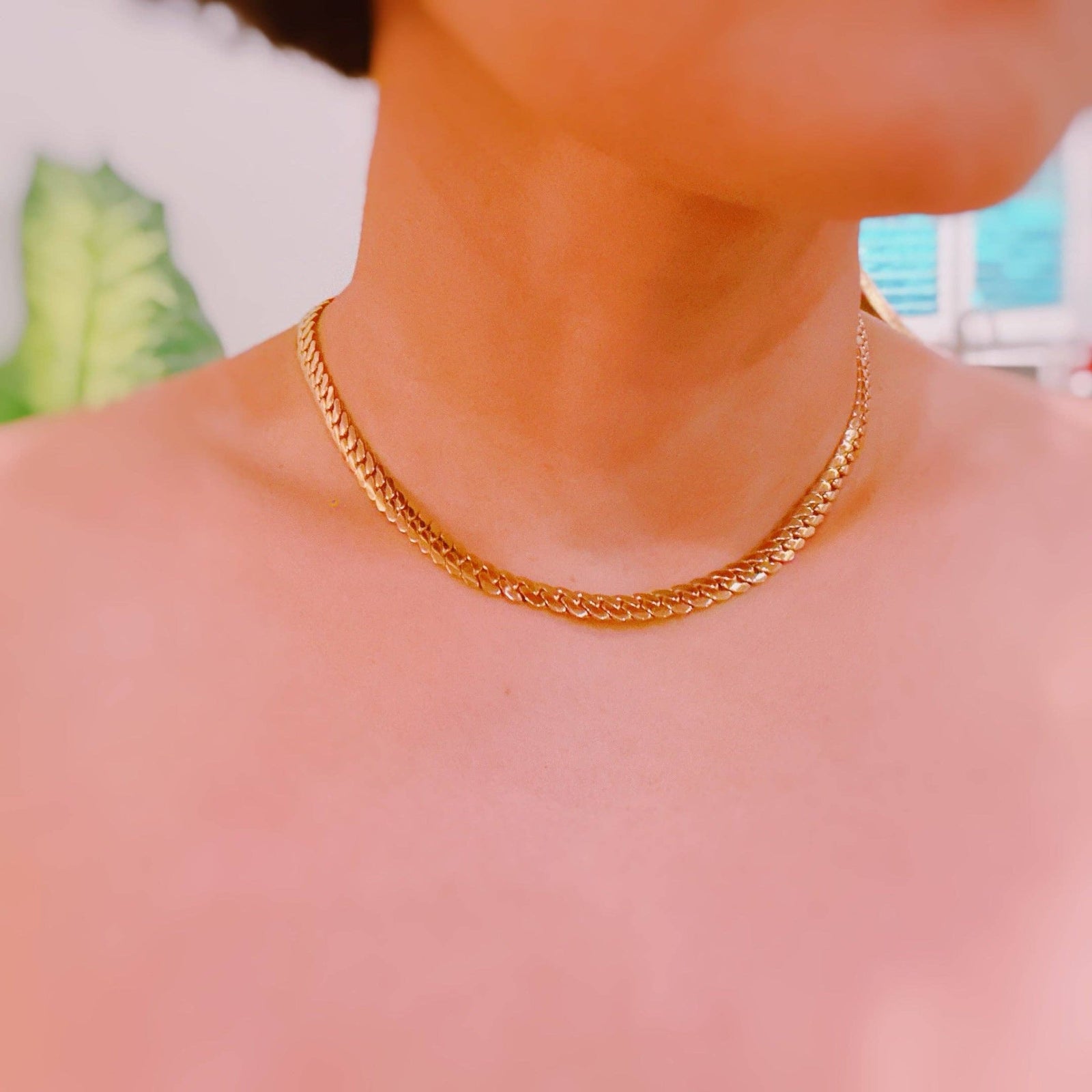 Flat And Bold Chain Necklace - The Collective Park City