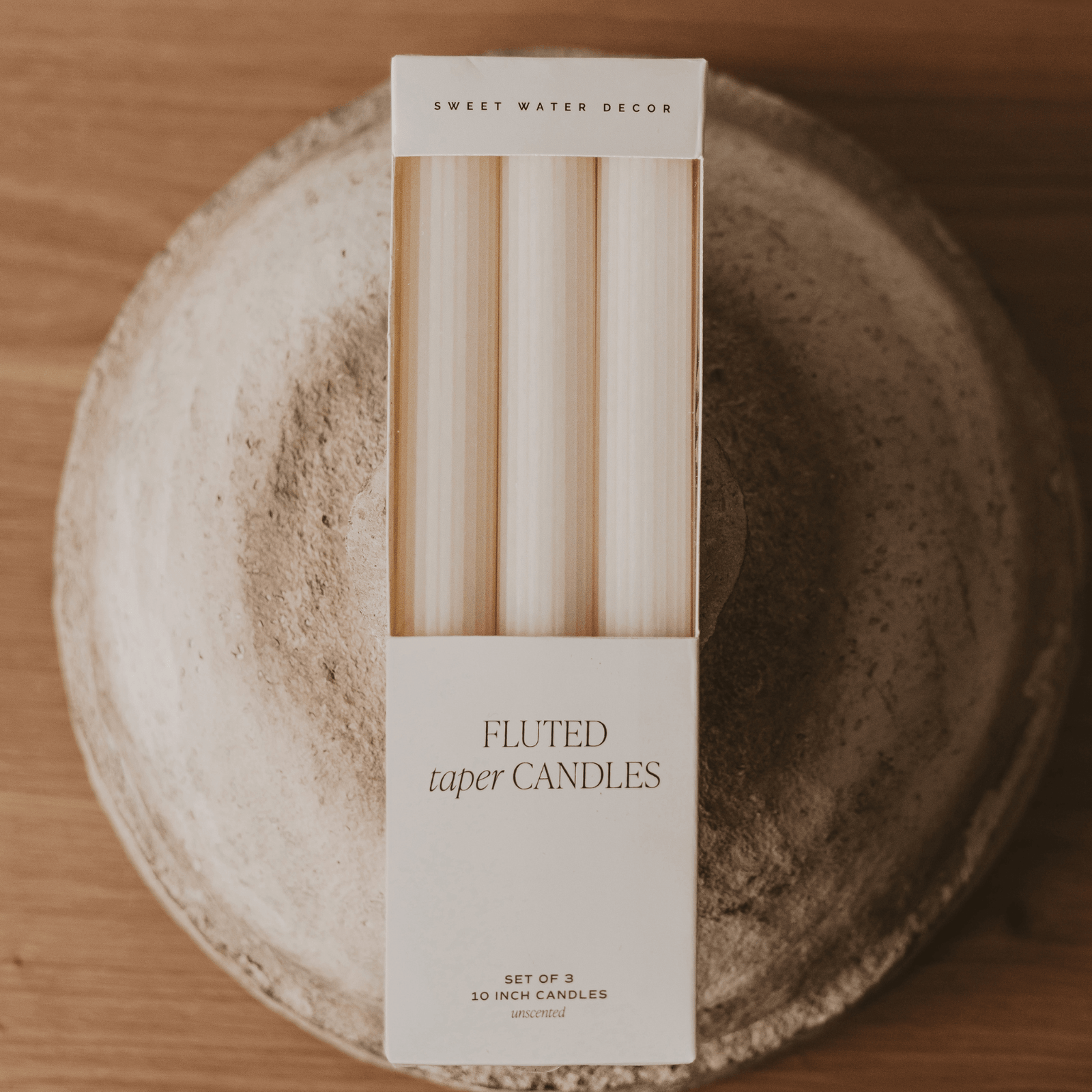 Fluted Taper Candles, Set of 3 - The Collective Park City