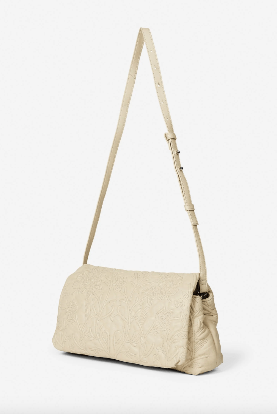 Folucke Leather Clutch Bag - Beige - The Collective Park City