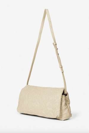 Folucke Leather Clutch Bag - Beige - The Collective Park City