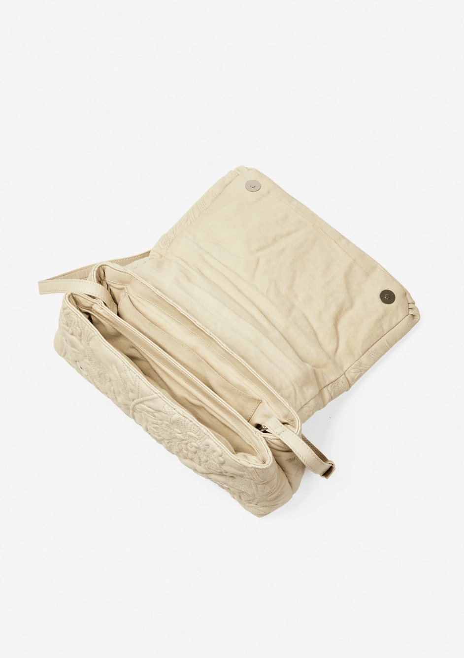 Folucke Leather Clutch Bag - Beige - The Collective Park City