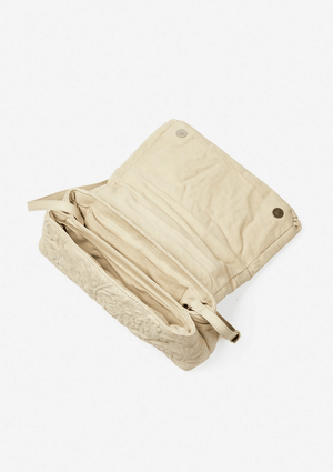 Folucke Leather Clutch Bag - Beige - The Collective Park City