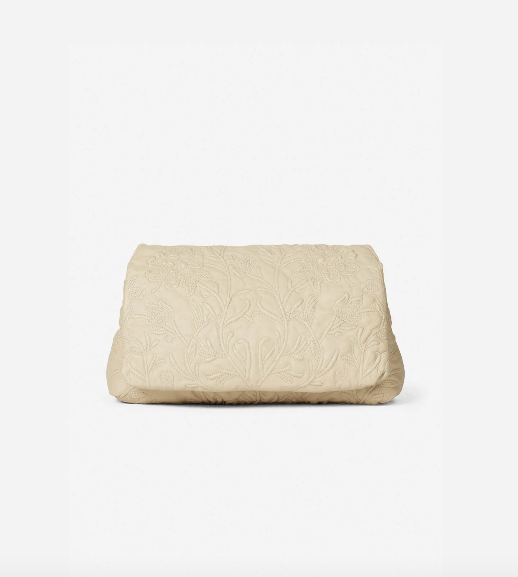 Folucke Leather Clutch Bag - Beige - The Collective Park City