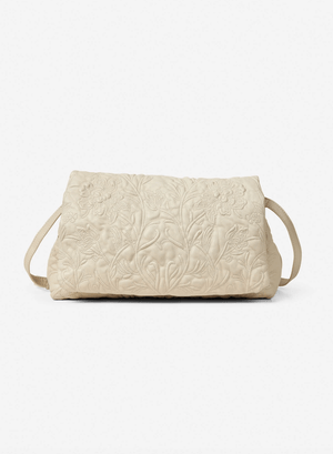 Folucke Leather Clutch Bag - Beige - The Collective Park City