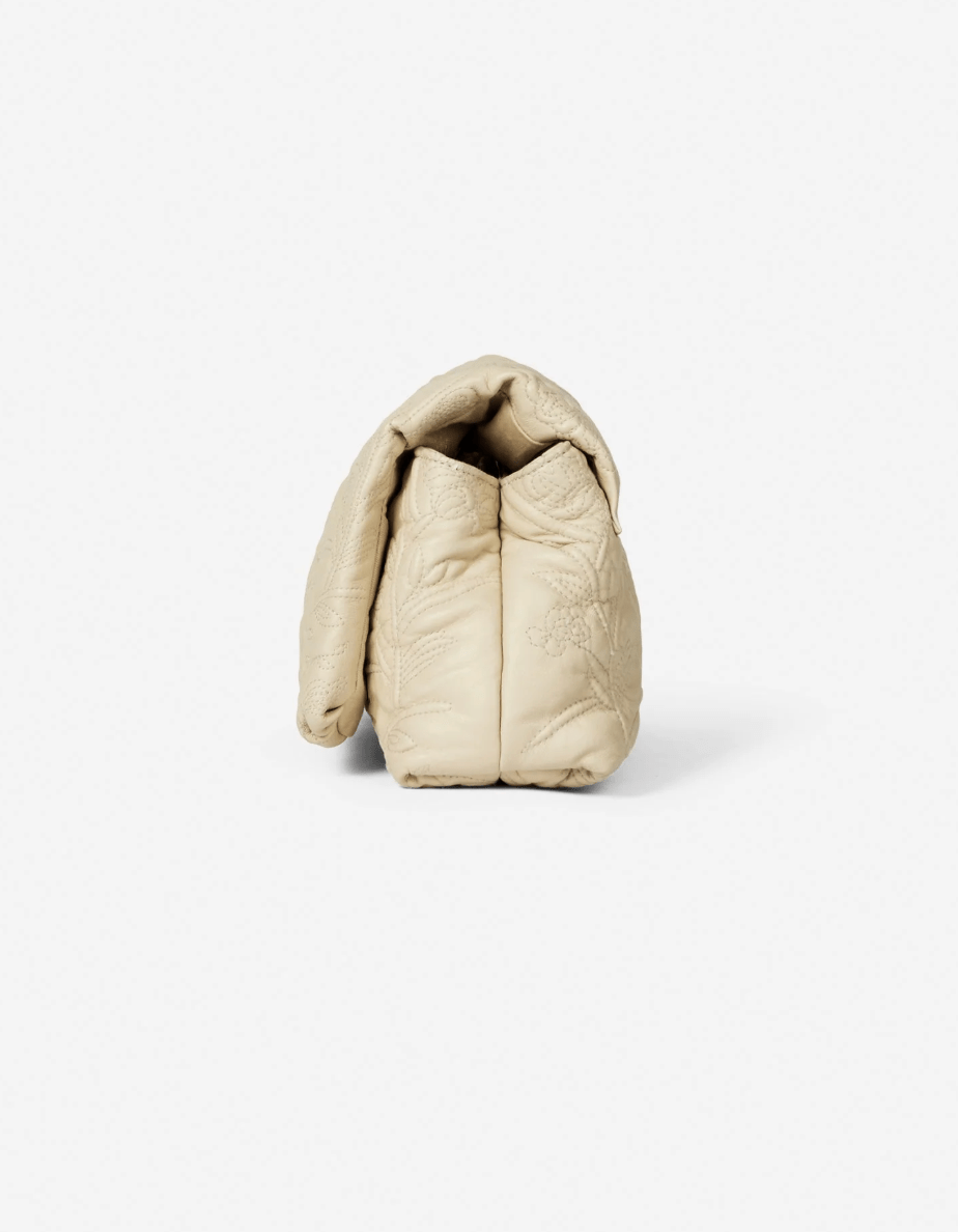 Folucke Leather Clutch Bag - Beige - The Collective Park City