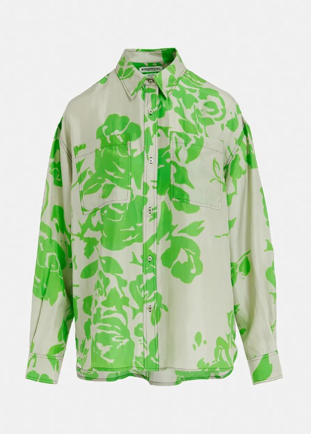 Forgetmenot Silk Button Down Shirt - The Collective Park City