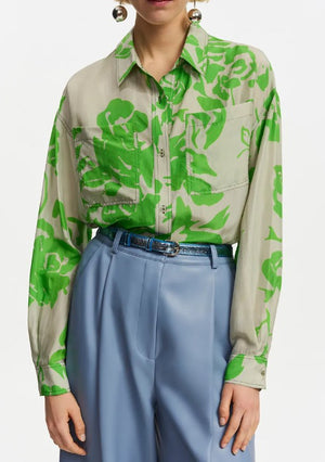 Forgetmenot Silk Button Down Shirt - The Collective Park City