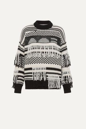 Fringed Alpaca Sweater - The Collective Park City