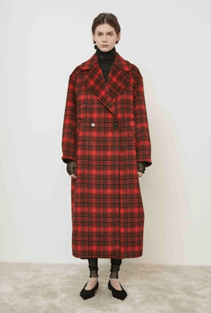 Full Length, Double - Breasted Plaid Coat - The Collective Park City