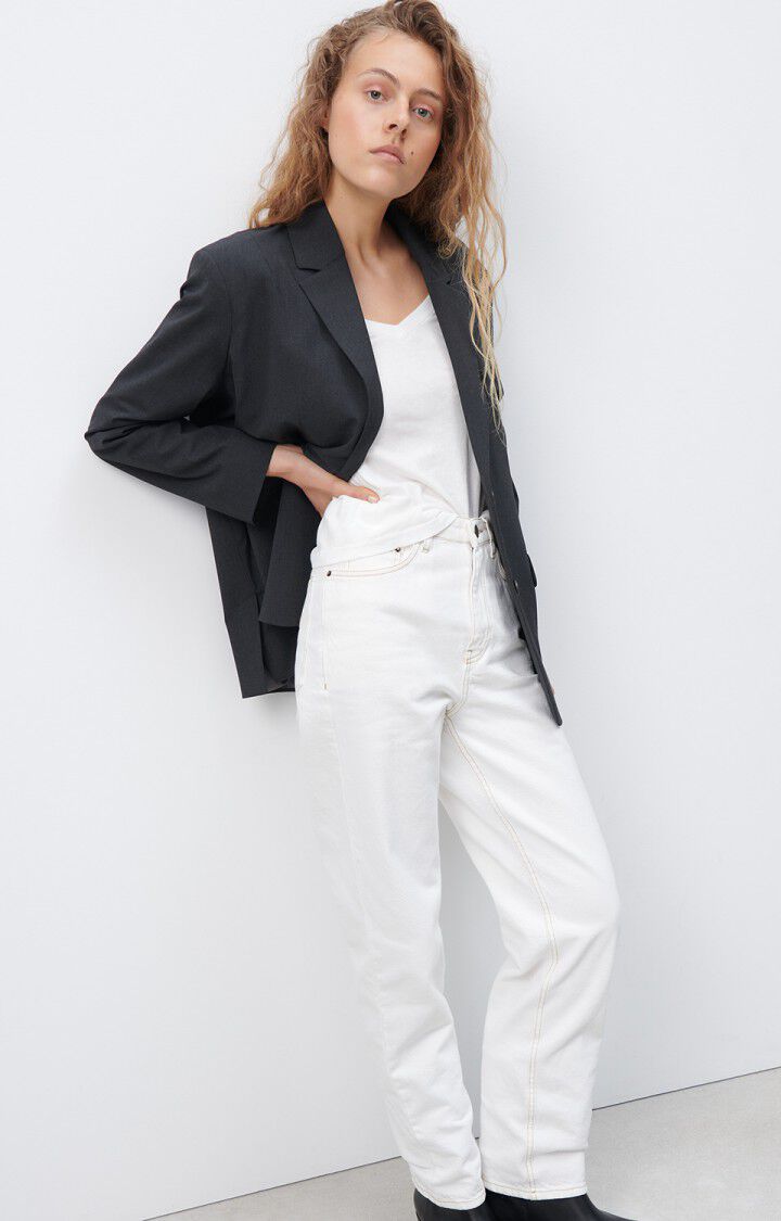 Gamipy Long Sleeve V - Neck Tee - Blanc - The Collective Park City