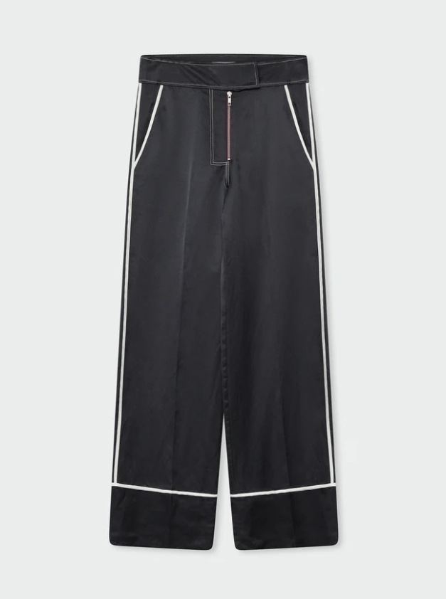 Gianna High Shine Piped Pant - Black - The Collective Park City