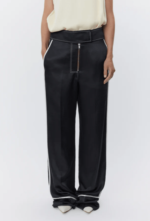 Gianna High Shine Piped Pant - Black - The Collective Park City