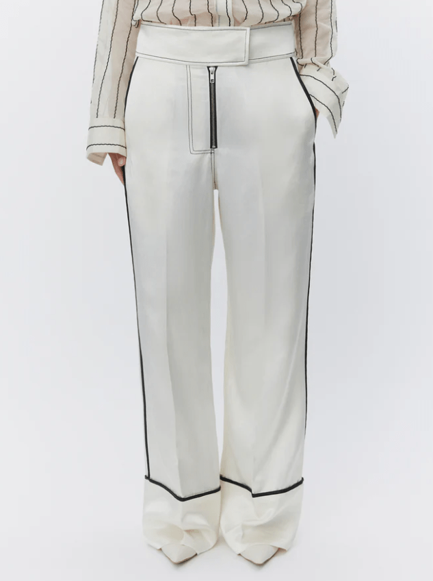 Gianna High Shine Piped Pant - Vanilla Ice - The Collective Park City