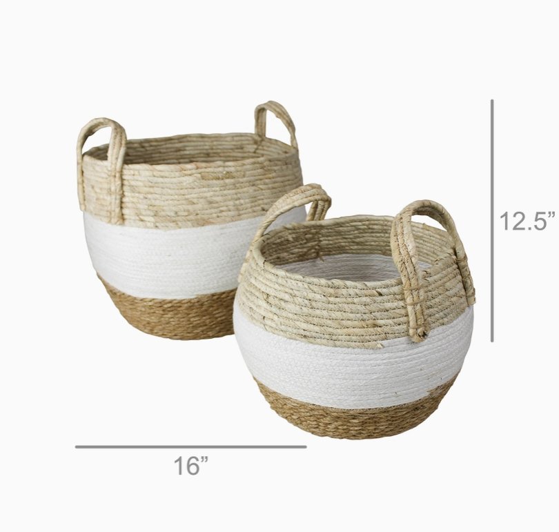 Gideon Grass &amp; Cotton Baskets - LG - The Collective Park City
