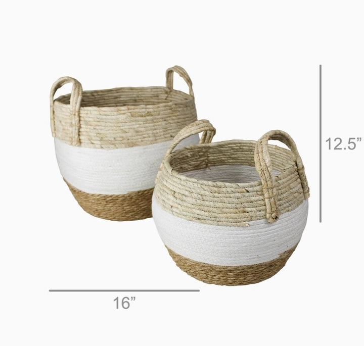 Gideon Grass &amp; Cotton Baskets - LG - The Collective Park City