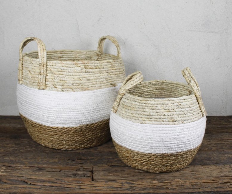 Gideon Grass &amp; Cotton Baskets - LG - The Collective Park City
