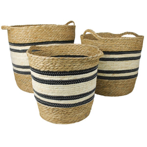 Gideon Striped Baskets with Handles - The Collective Park City